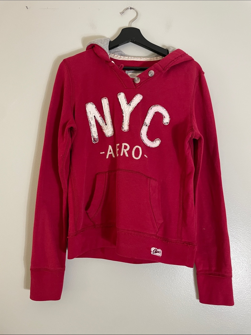 Aeropostale Women's Pink NYC Hooded Pullover